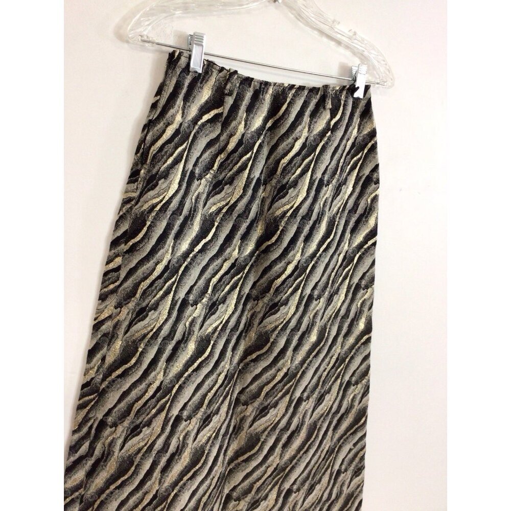 Vintage Maxi Skirt Metallic Gold Pattern Womens Small - Picture 2 of 6
